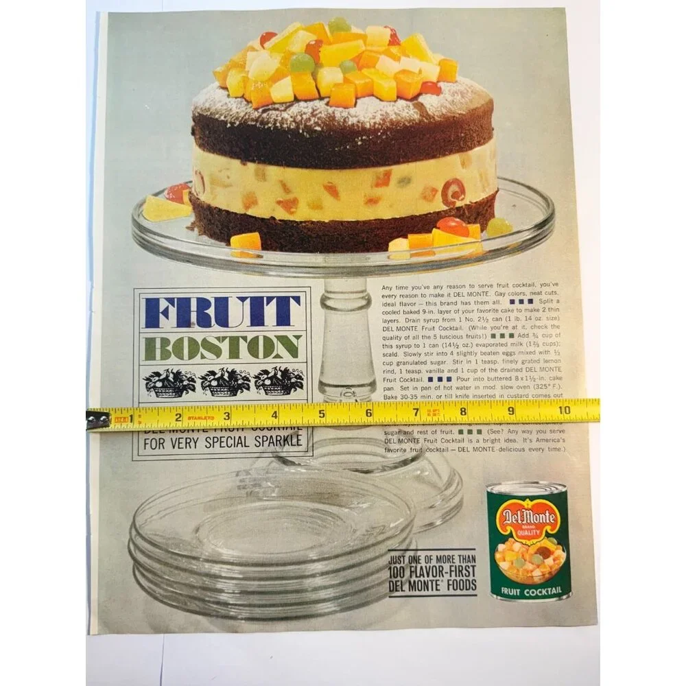 Vintage 1961 Del Monte Fruit Cocktail Boston Cake Recipe Food Advertisement Prin - Picture 3 of 3